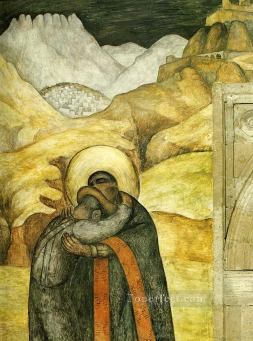 the embrace 1923 Diego Rivera Oil Paintings